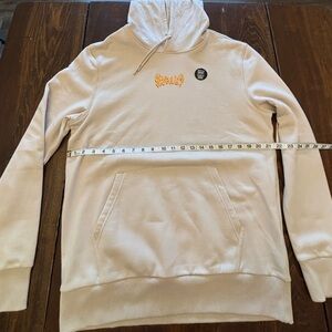Hurley Light Tan Hoodie with Orange Logo